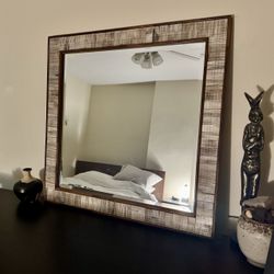 Decorative Square Mirror - Horn & Sheesham Wood