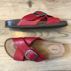 Womens George Red Berkeley slides size 8