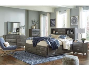 Ashley Furniture Grey Bed -  Disassembled