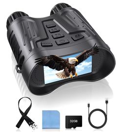 ☆ 4K Night Vision Binoculars with Video Recording for Men, for Dad & Husband, 3.2" HD Display, 8X Zoom, 32GB Card,Gifts for Valentine’s Day, Birthday,