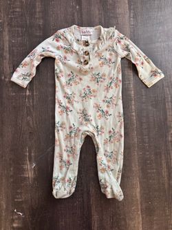 Nicole Miller Baby Girl Floral Footed Romper