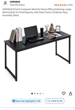 63 Inch Black Desk