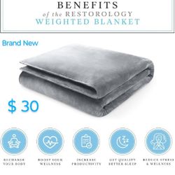 Brand New - Restorology - Ultra Plush Minky Cover Weighted Blanket 