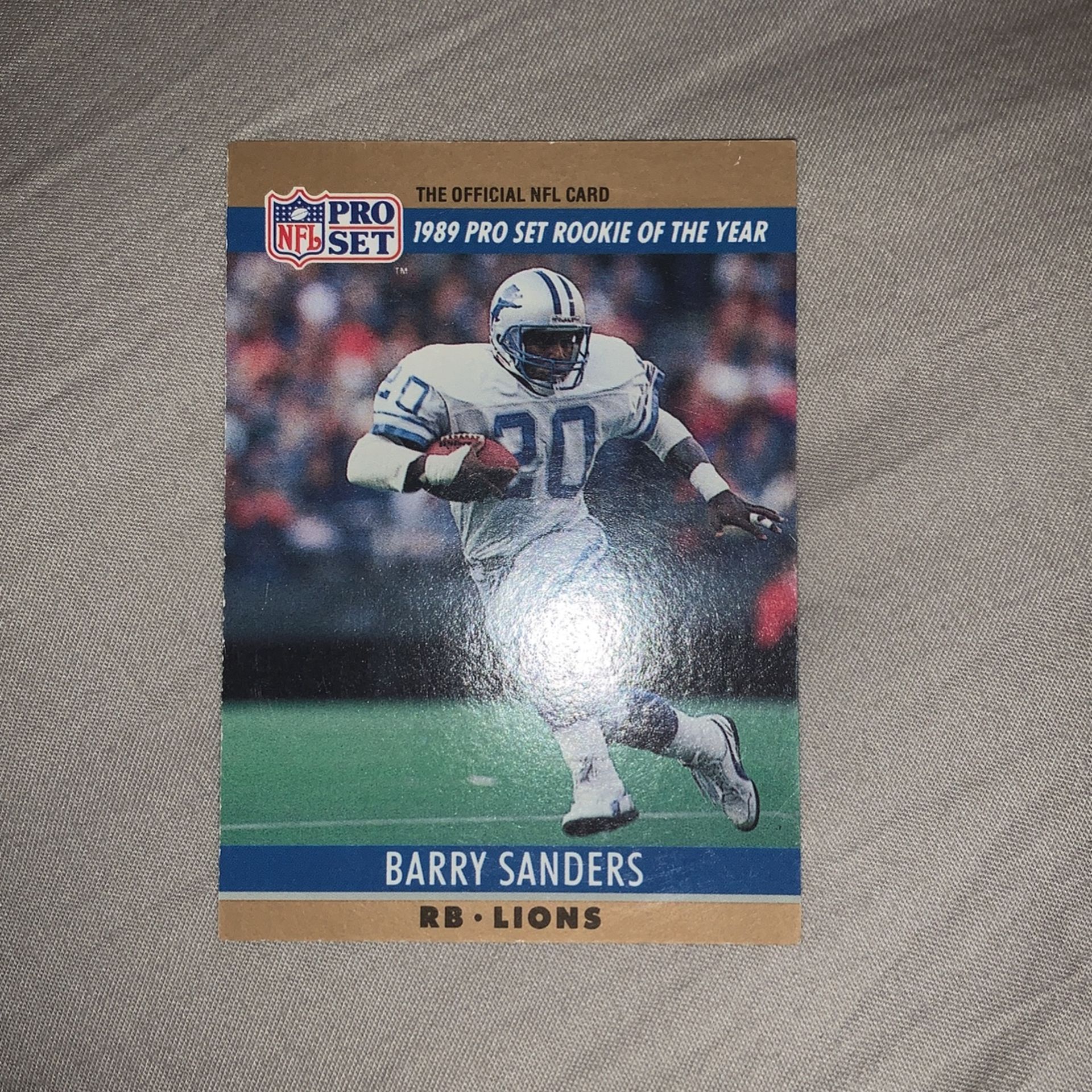 Barry Sanders 1989 Pro Set Rookie Of The Year Footbal Card