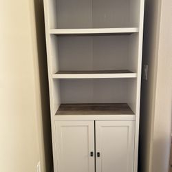Beautiful White book shelf with storage cabinet 