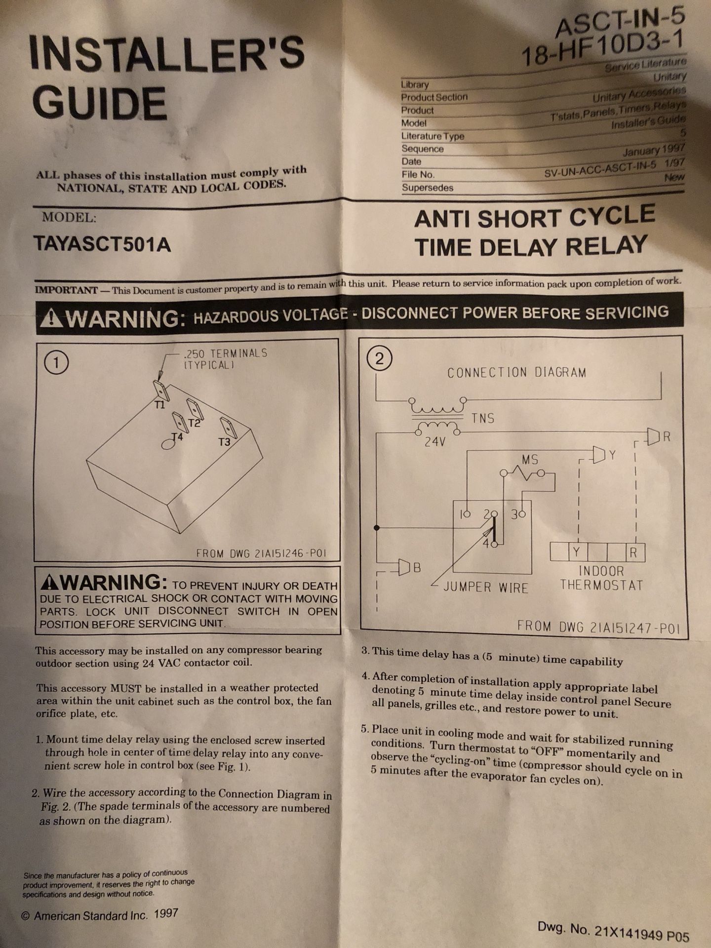 ICM 5 min time delay on make relay anti short cycle for Sale in Las