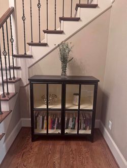 Metal and Glass Bookcase Cabinet