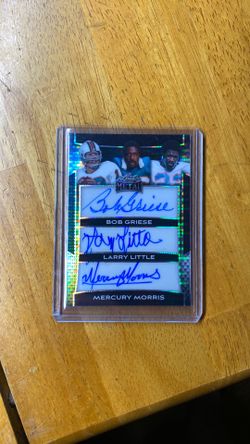 Leaf Metal Bob Griese, Larry Little, Mercury Morris Autos Miami Dolphins
