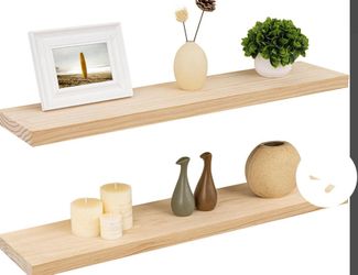 Floating Shelves 36" Unfinished Pine Set of 2