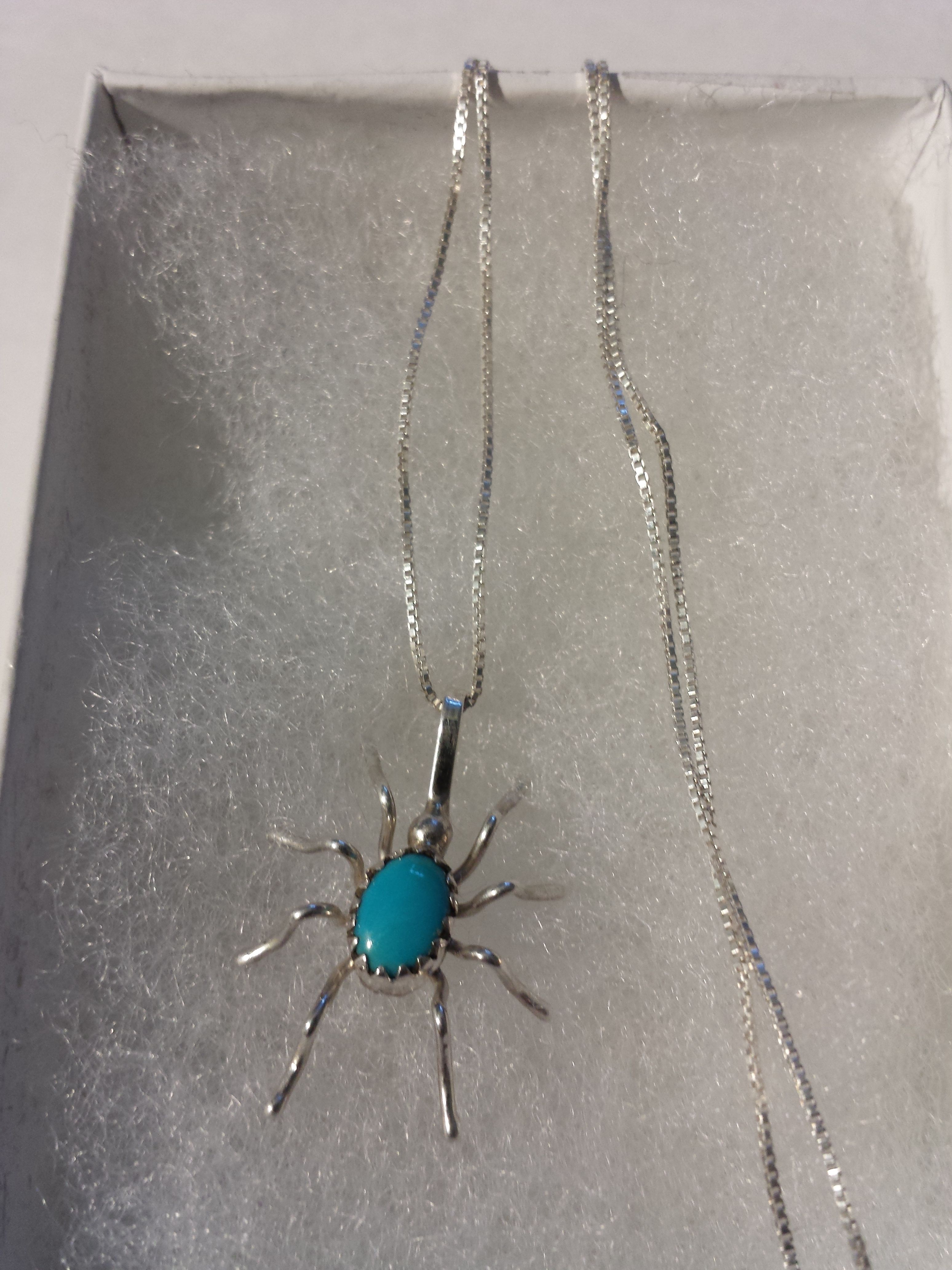 Turquoise Spider Necklace