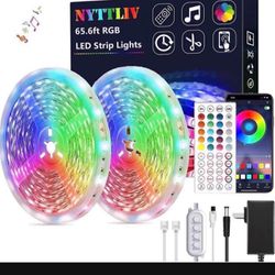 Led Lights for Bedroom, Led Strip Lights 65.6ft Led Lights Music Sync RGB Rope Lights Smart App Controlled Tape Lights and 5050 RGB Flexible Color Cha
