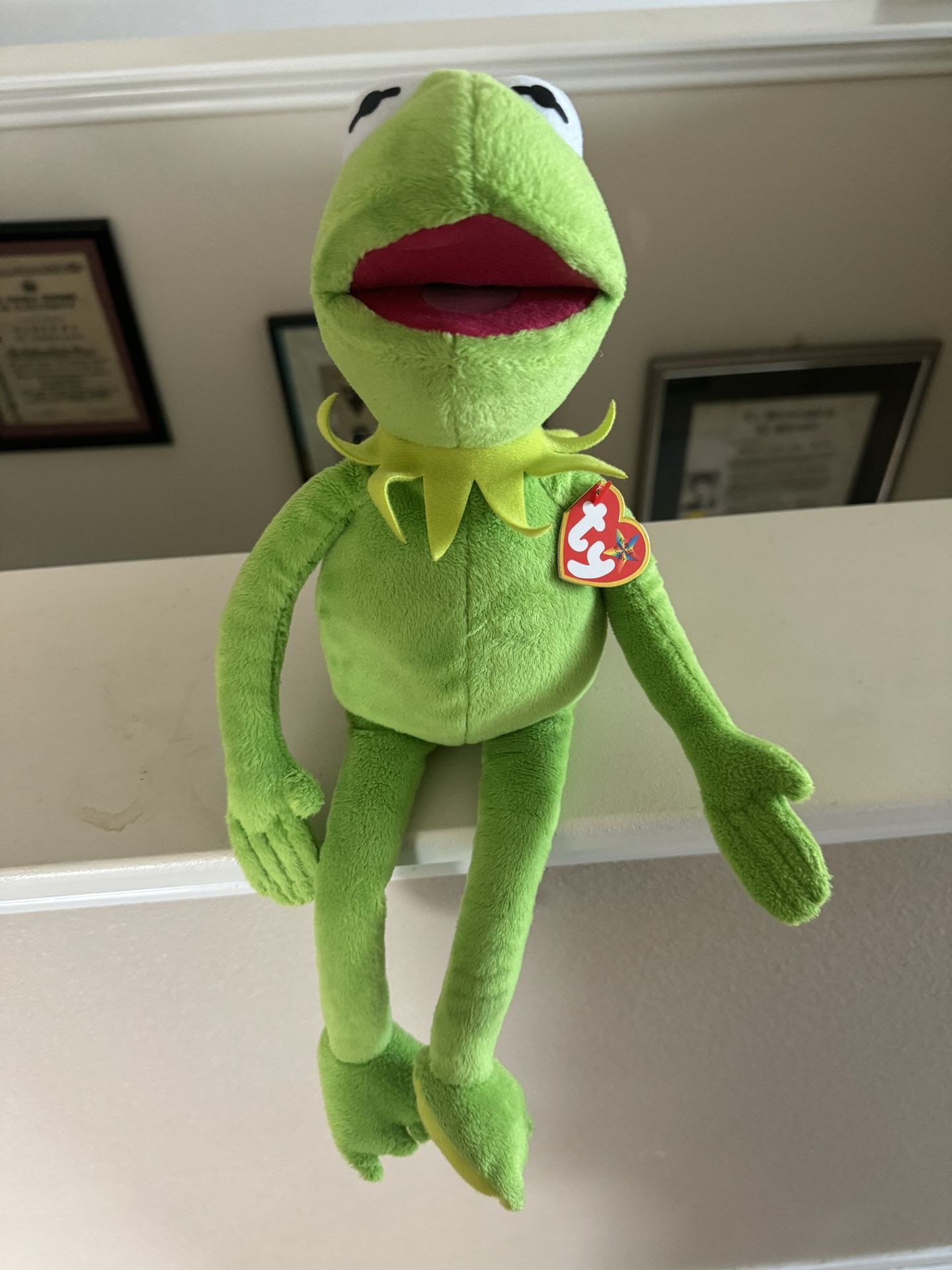 Ty Beanie Buddies The Muppets Kermit the Frog 16” Plush NEW - TAG ATTACHED