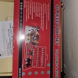 ALCY 46-Piece Socket Set with Ratchet Handle, Professional Grade Tool Kit in Red Storage Case
