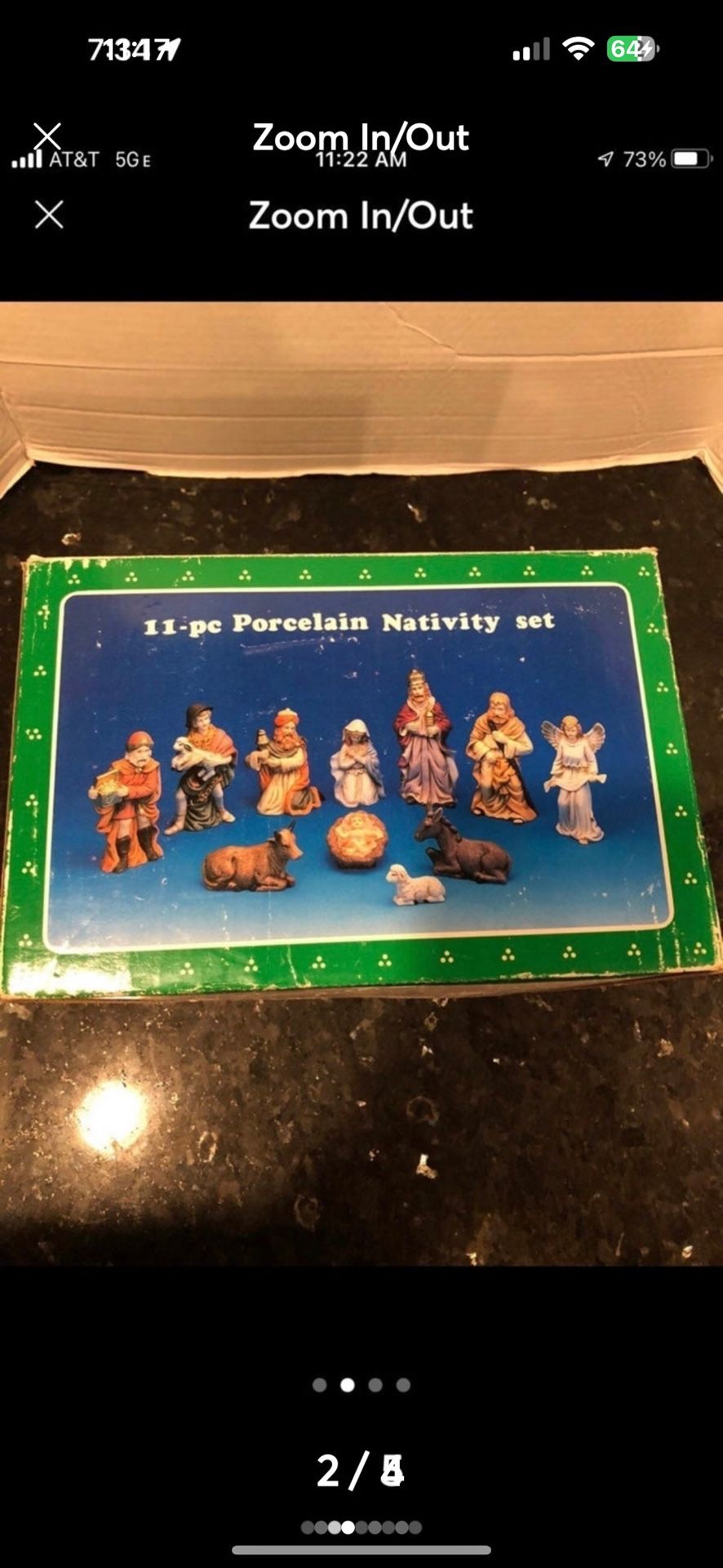 Vintage 9 piece porcelain Nativity set
