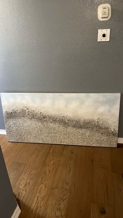 Large Abstract Silver Textured Canvas Wall Art