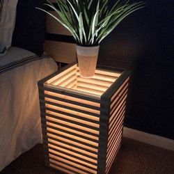 Stacked Nightstand With Lamp