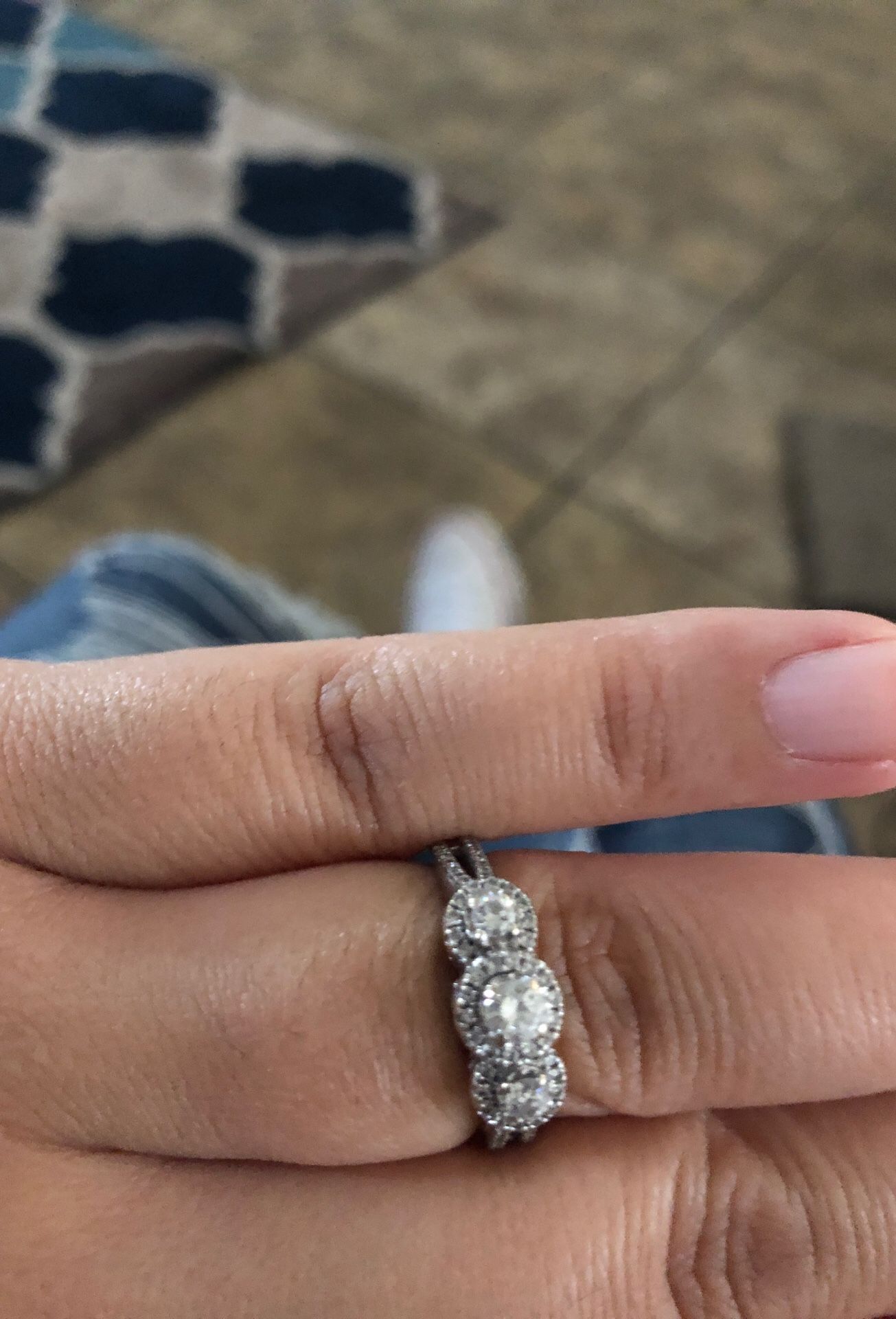 A 3 stone diamond ring from May jewelers. Still have the papers that go with it.