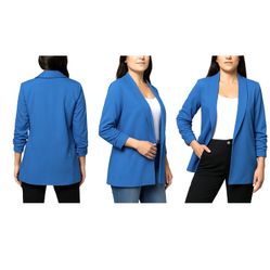 NEW Dakota Blue Women's Open Front Crepe Blazer size XXL Blue