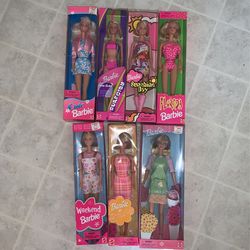 Lot Of 7 Vintage Barbies Summer Spring Flower Surf Chic Sunshine