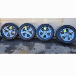 DODGE CHROME STOCK RIMS & TIRES 275 / 60x20 114S
