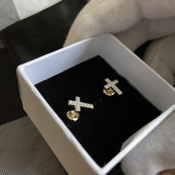 Vermeil cross earings (gold over sterling silver)