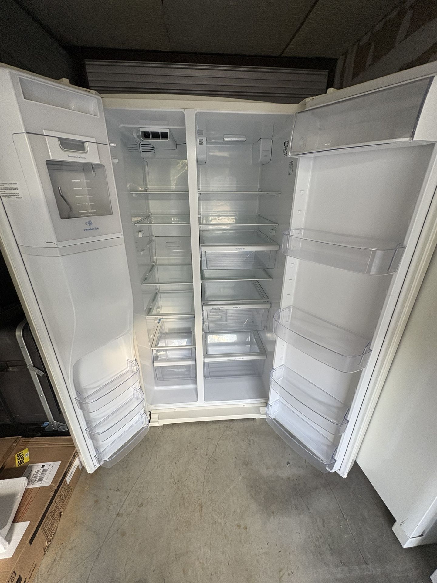 Bisque 25 Cubic Feet Side By Side Refrigerator