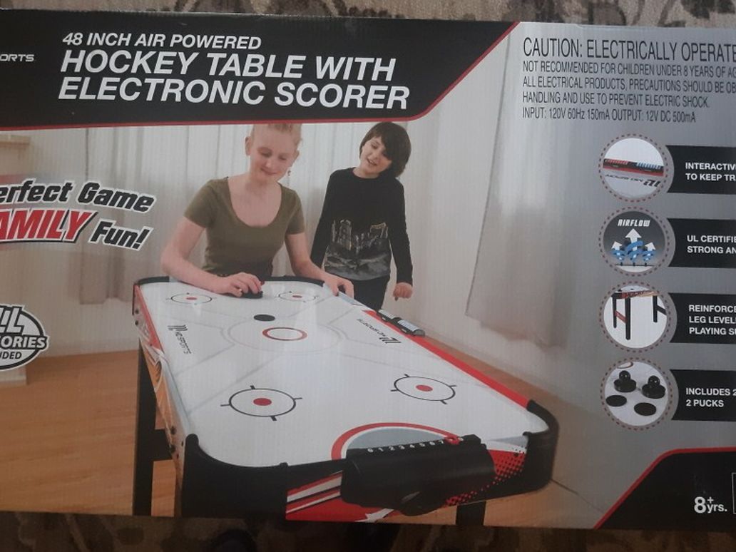 MD SPORTS--> 48 Inch Air Powered Hockey Table with Electronic Scorer.
