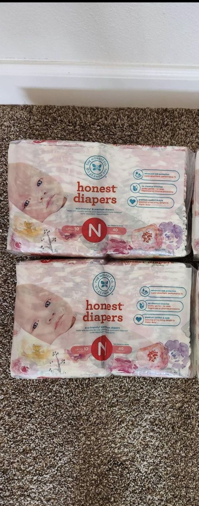 Honest co Newborn diapers, $20 for both