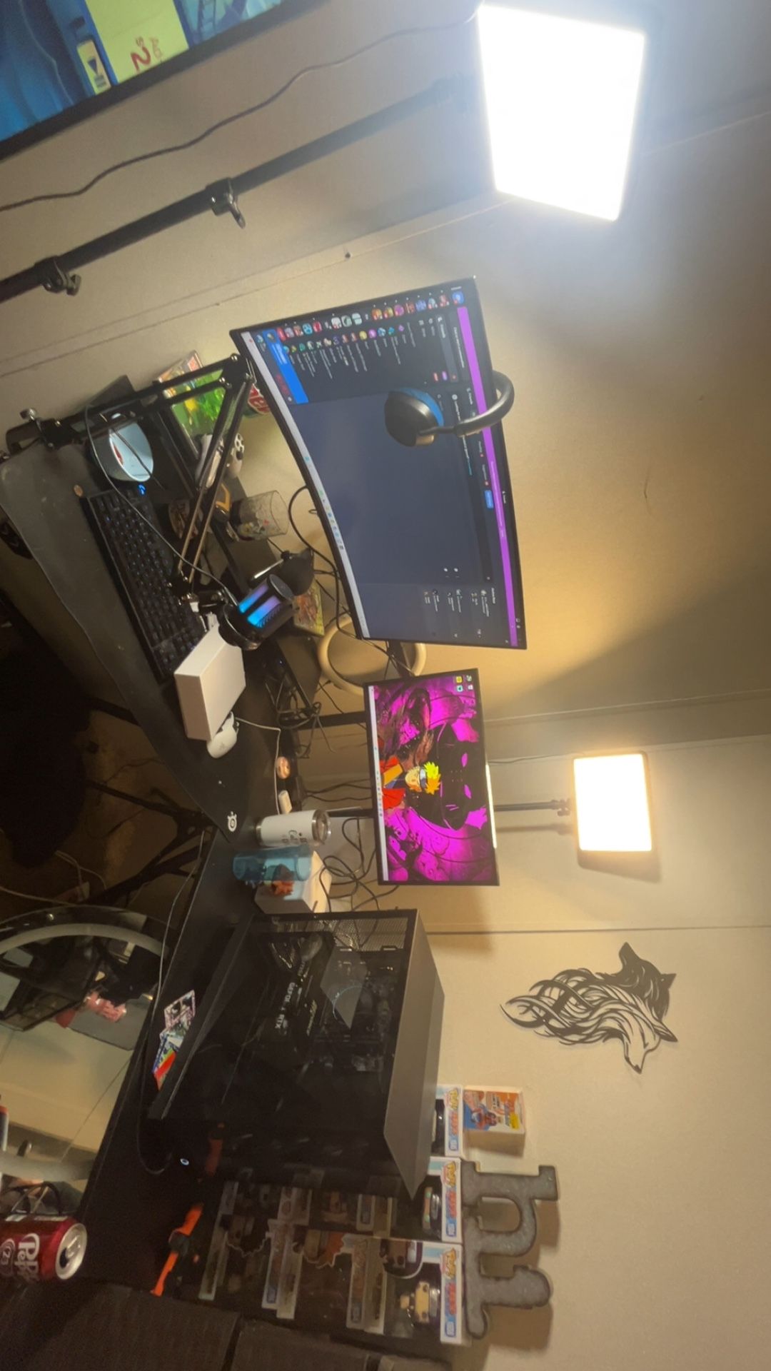 Whole Set Up Besides Desk Chair And Lights