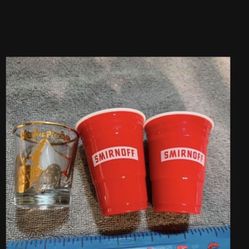 CA. SHOT GLASSES. ALL 3 FOR $9.00. BARWARE. 