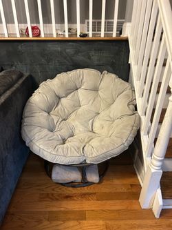 Metal papasan chair WITH cushion