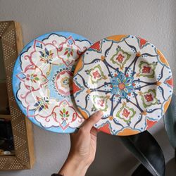Set Of Two Melamine Plates
