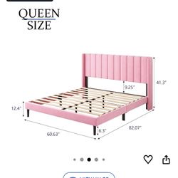 Pink, Queen Size Bed Frame. 
