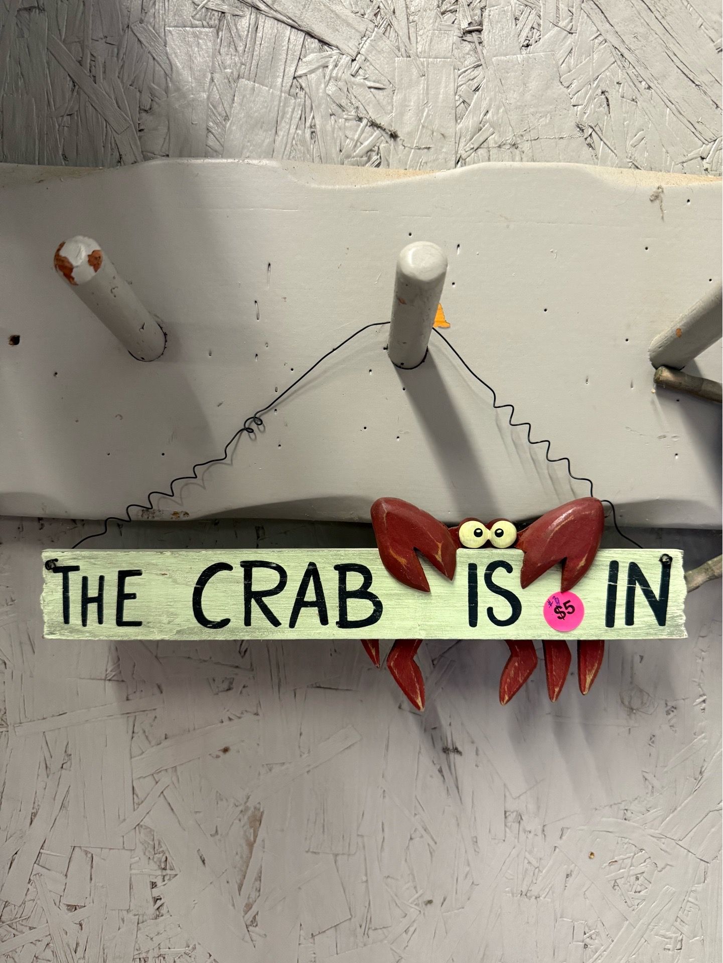 🦀 “The Crab Is In” Coastal Decor Sign – $5 🦀