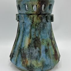 VTG Alvino Bagni Sea Garden for Raymor Italy Large Pottery Vase MCM Green Blue