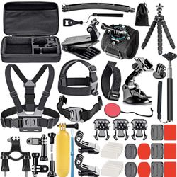 NEEWER 50 in 1 Action Camera Accessory Kit Compatible with GoPro Hero 11 10 9 8 7 6 5 4 GoPro Max GoPro Fusion Insta360 DJI Osmo Action Action 2 AKASO