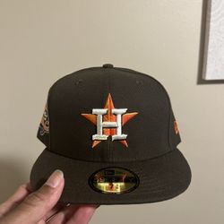 New Era  Houston Astros Brown 45th Anniversary Pink 59fifty Fitted Hat Cap