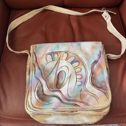 Hand painted Leather Purse