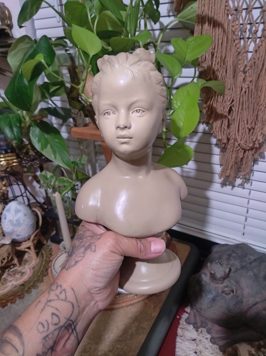Vintage Signed Ceramic Bust