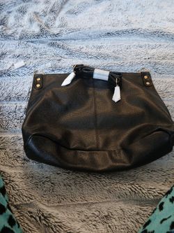 Black Faux Leather Purse 