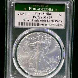 2025 (P) Eagle Privy $1 American Silver Eagle PCGS MS69 First Strike #904