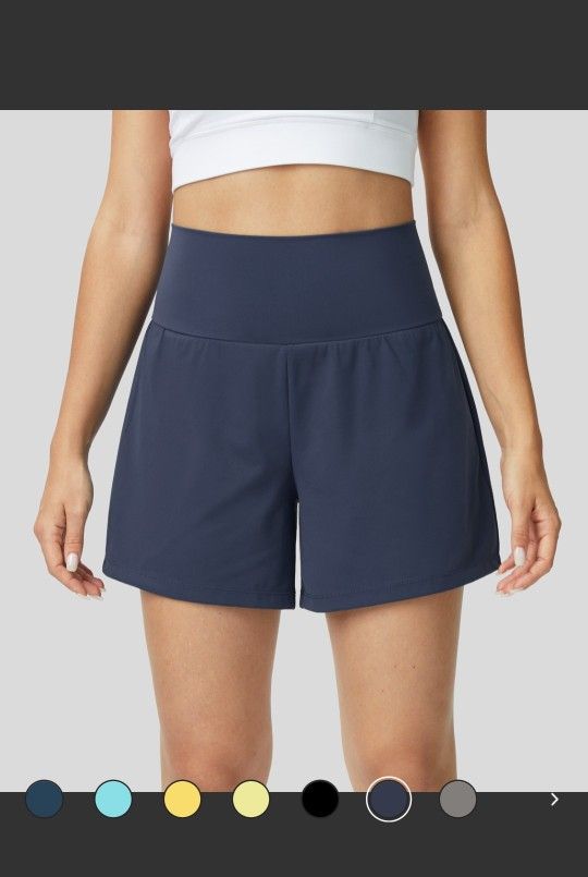 Halara High Waisted 2-in-1 Yoga Shorts 5 inch longer length
