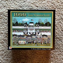Jigsaw Puzzle 1000 Piece Barney Oldfield 131 MPH Jane Wooster Scott 22" X 28"