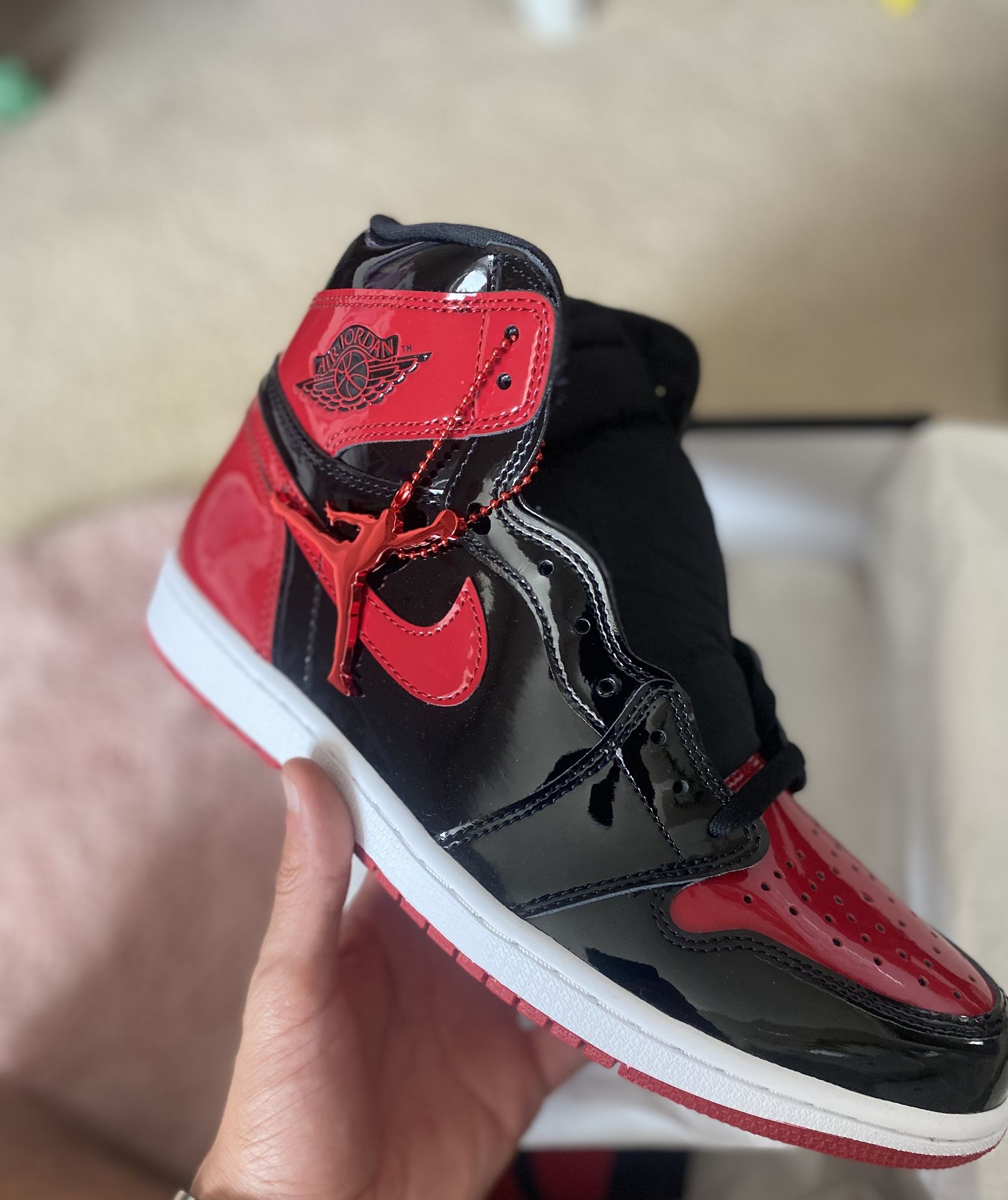 Nike Air Jordan Retro 1 High OG Patent Bred Size 10.5