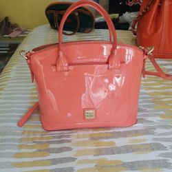 Orange Patent Leather Dooney & Bourke Zip Satchel