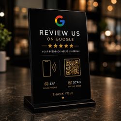 Google Review NFC QR Code Table Sign