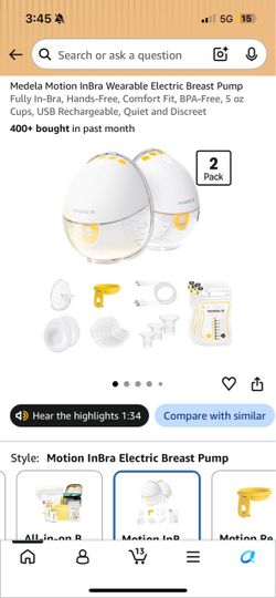 Medela motion inbra wearable breast pump