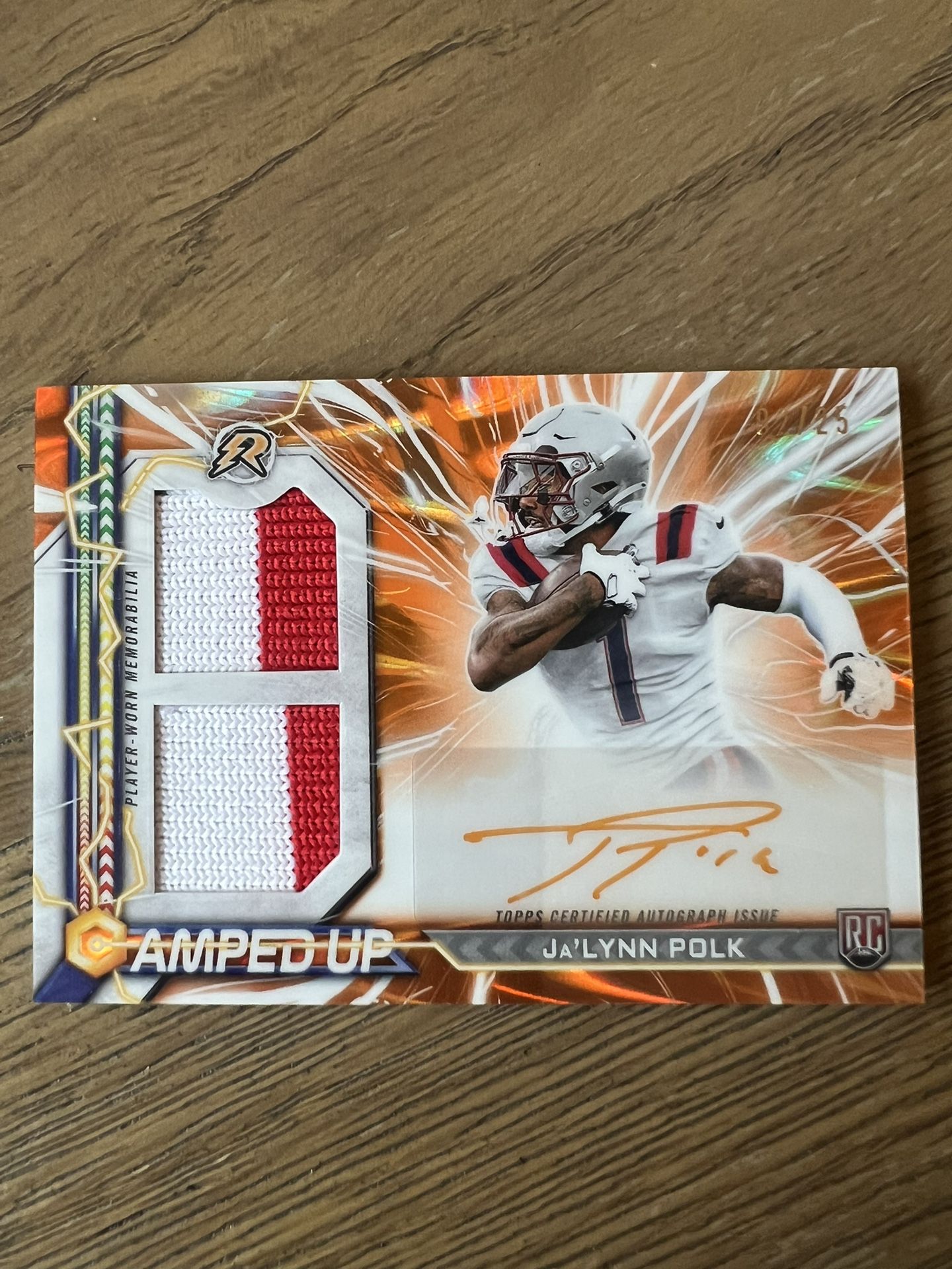 2025 Topps Resurgence Ja’Lynn Polk #AU-JP Amped Up Rookie Patch Auto /25