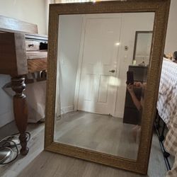 Large Vintage Gold Framed Mirror