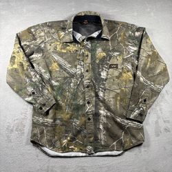 Walls Realtree Camo Long Sleeve Vented Button Up Shirt Men's L Outdoor #3247